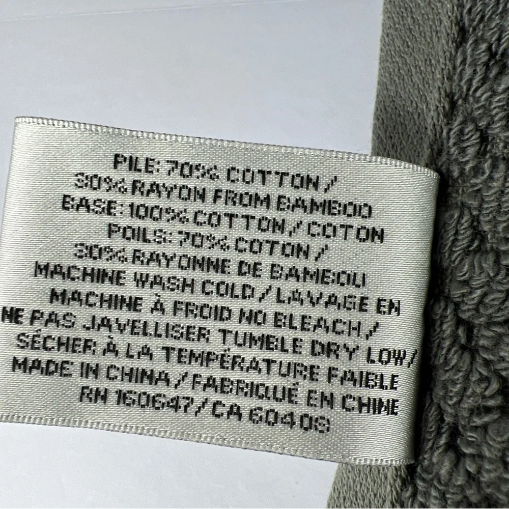 Ecoexistence Bamboo Bath Towels Set of 2 Dark Gray Soft Zero Twist Cotton NEW